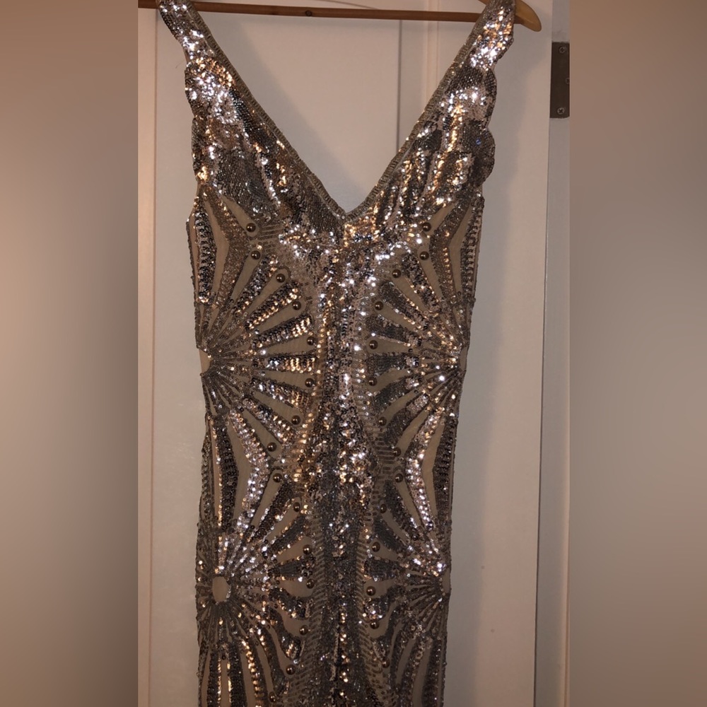 Stunning dress sequins party wedding engagement prom nude engagement